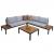 Garten Garnitur HWC-H54b, Garnitur Sitzgruppe Garten-/Lounge-Set Sofa, Olefin Holzoptik Alu ~ Polster hellgrau