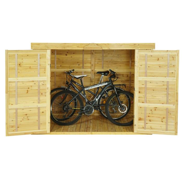 2er-Fahrradgarage HWC-H63b, Fahrradbox Gerteschuppen Gertehaus, abschliebar MVG-zertifiziert 155x205x107cm ~ braun