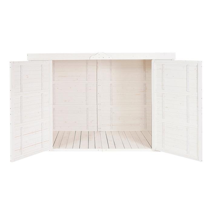 2er-Fahrradgarage HWC-H63b, Fahrradbox Gerteschuppen Gertehaus, abschliebar 155x205x107cm ~ wei