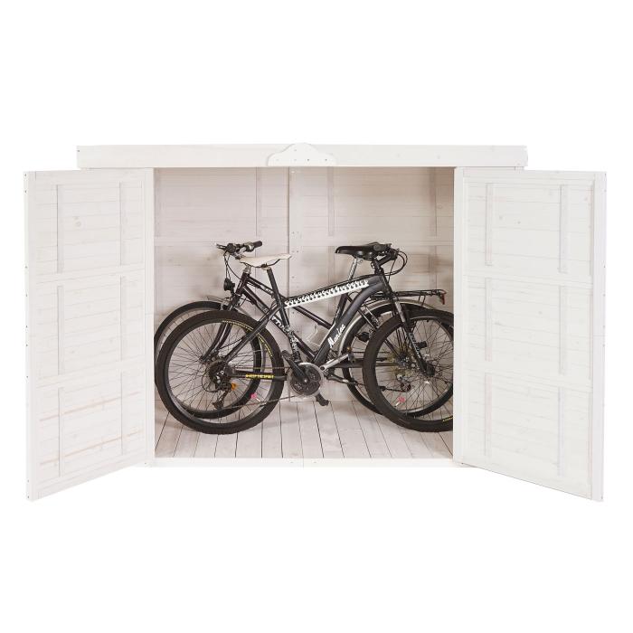 2er-Fahrradgarage HWC-H63b, Fahrradbox Gerteschuppen Gertehaus, abschliebar 155x205x107cm ~ wei