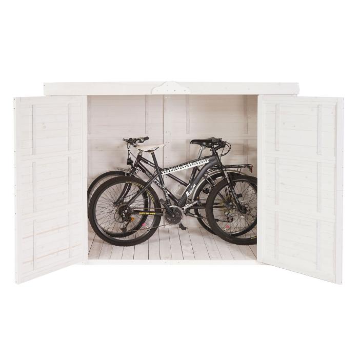 2er-Fahrradgarage HWC-H63b, Fahrradbox Gerteschuppen Gertehaus, abschliebar MVG-zertifiziert 155x205x107cm ~ wei