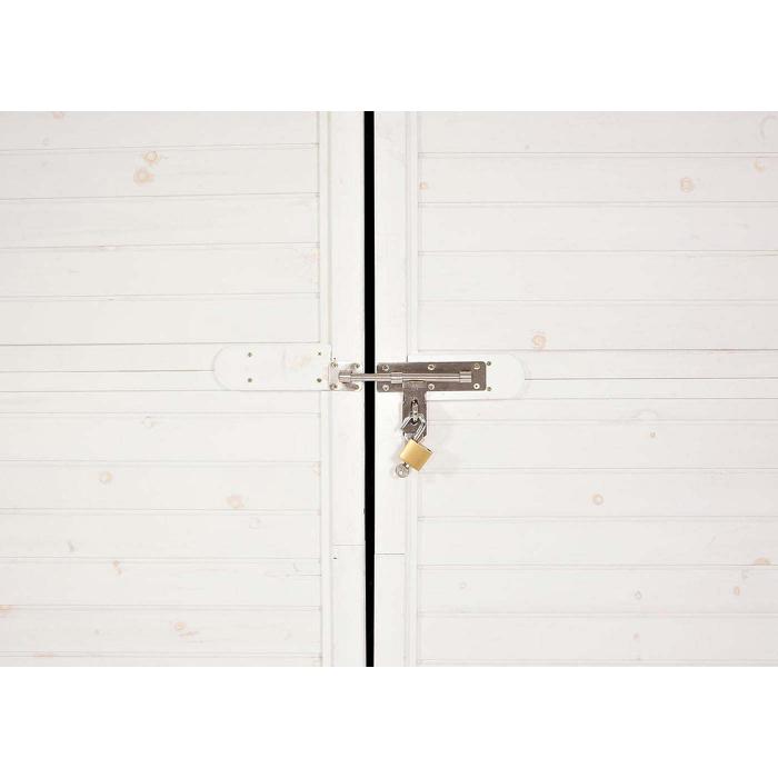 2er-Fahrradgarage HWC-H63b, Fahrradbox Gerteschuppen Gertehaus, abschliebar 155x205x107cm ~ wei
