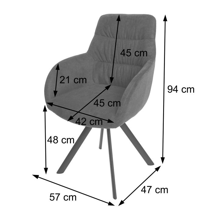 6er-Set Esszimmerstuhl HWC-J69, Kchenstuhl Stuhl mit Armlehne, drehbar Auto-Position, Samt ~ rosa