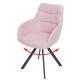 Esszimmerstuhl HWC-J69, Küchenstuhl Stuhl mit Armlehne, drehbar Auto-Position, Samt ~ rosa