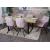 6er-Set Esszimmerstuhl HWC-J69, Küchenstuhl Stuhl mit Armlehne, drehbar Auto-Position, Samt ~ rosa