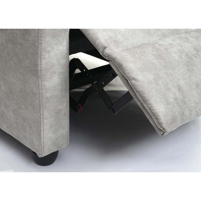 Fernsehsessel HWC-F76, Relaxsessel Sessel Liegesessel, Liegefunktion verstellbar Stoff/Textil ~ vintage hellgrau