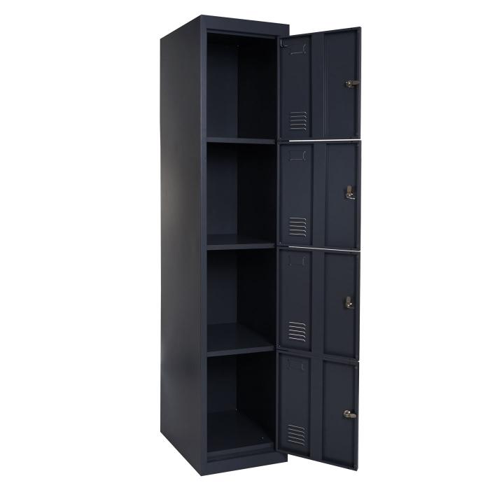 B-Ware (Verbeult SK2) | Schliefach Boston T163, Schliefachschrank Wertfachschrank Spind Metall 180x38x45cm ~ anthrazit