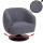 Lounge-Sessel HWC-J76, Cocktailsessel Sessel drehbar, Boucl Stoff Metall ~ dunkelgrau