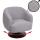Lounge-Sessel HWC-J76, Cocktailsessel Sessel drehbar, Boucl Stoff Metall ~ hellgrau