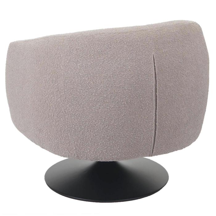 Lounge-Sessel HWC-J76, Cocktailsessel Sessel drehbar, Boucl Stoff Metall ~ creme-beige