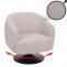 Lounge-Sessel HWC-J76, Cocktailsessel Sessel drehbar, Boucl Stoff Metall ~ creme-beige