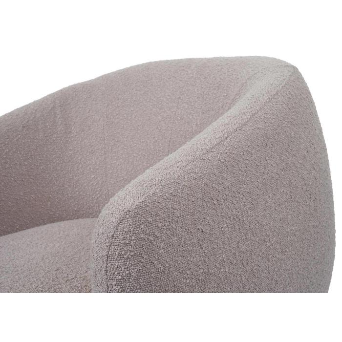 Lounge-Sessel HWC-J76, Cocktailsessel Sessel drehbar, Boucl Stoff Metall ~ creme-beige