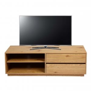 TV-Rack HWC-J78, Fernsehtisch Lowboard Kommode, Schublade, MDF 42x140x40cm ~ Eiche-Optik