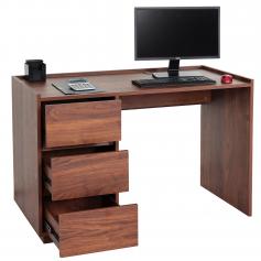 Schreibtisch HWC-J78, Bürotisch Computertisch Arbeitstisch, Schublade, 78x121x60cm ~ Walnuss-Optik