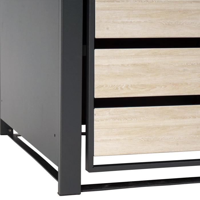 2er Mlltonnenverkleidung HWC-J81, Mlltonnenbox, erweiterbar, Metall 50kg, anthrazit ~ Buche-Holzoptik hellbraun