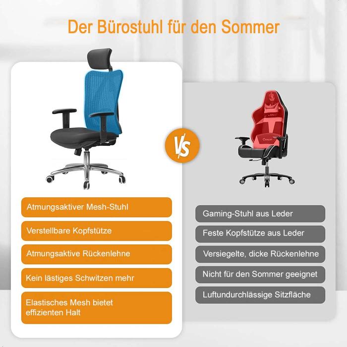 Brostuhl HWC-J86, Schreibtischstuhl, ergonomisch, verstellbare Lordosensttze 150kg belastbar ~ ohne Fusttze, orange