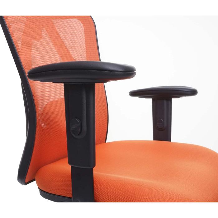 Brostuhl HWC-J86, Schreibtischstuhl, ergonomisch, verstellbare Lordosensttze 150kg belastbar ~ ohne Fusttze, orange