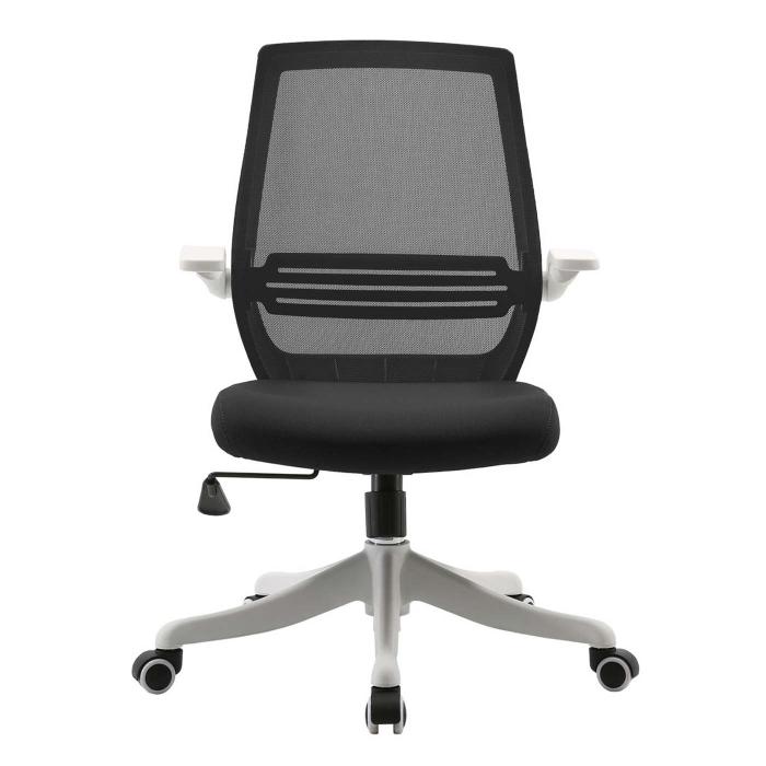 Moderner Brostuhl HWC-J88, Schreibtischstuhl, ergonomisch atmungsaktiv, Taillensttze, anhebbare Armlehne ~ schwarz