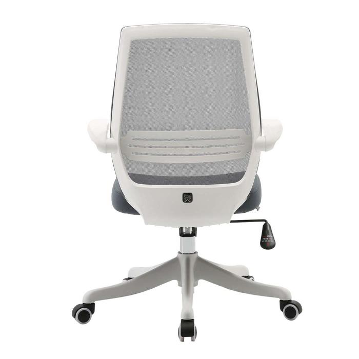 Moderner Brostuhl HWC-J88, Schreibtischstuhl, ergonomisch atmungsaktiv, Taillensttze, anhebbare Armlehne ~ grau