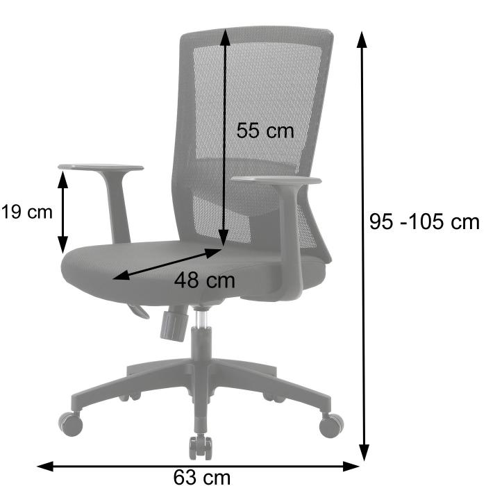 Brostuhl HWC-J90, Schreibtischstuhl, ergonomische S-frmige Rckenlehne, verstellbare Taillensttze ~ grau