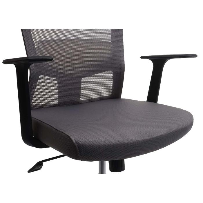 Brostuhl HWC-J90, Schreibtischstuhl, ergonomische S-frmige Rckenlehne, verstellbare Taillensttze ~ grau