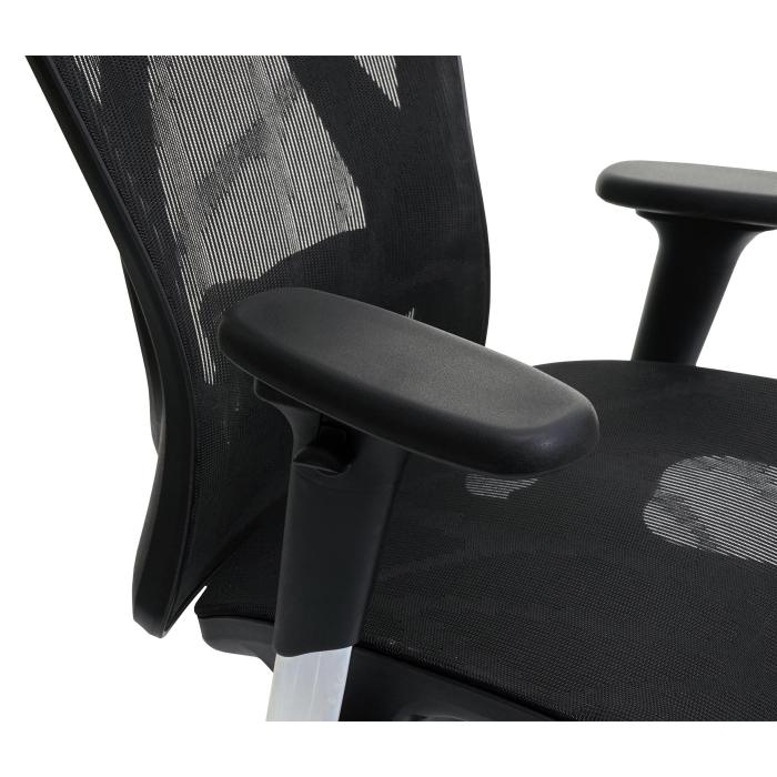 SIHOO Brostuhl Schreibtischstuhl, ergonomisch, verstellbare Armlehne, 150kg belastbar ~ Bezug schwarz, Gestell schwarz