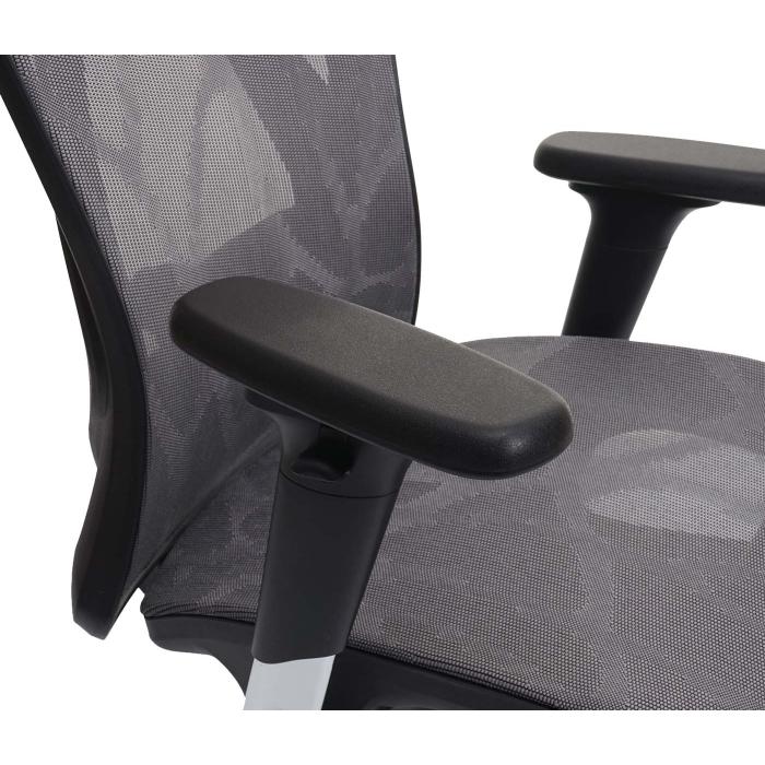 SIHOO Brostuhl Schreibtischstuhl, ergonomisch, verstellbare Armlehne, 150kg belastbar ~ Bezug grau, Gestell schwarz