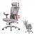 Bürostuhl HWC-J87, Schreibtischstuhl, ergonomisch verstellbare Armlehne 150kg belastbar ~ Bezug grau, Gestell weiß