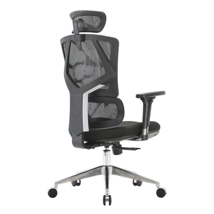 Brostuhl HWC-J89, Schreibtischstuhl ergonomisch, Lordosensttze hohe Rckenlehne 3D-Armlehnen ~ gepolstert schwarz