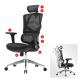 SIHOO Bürostuhl Schreibtischstuhl ergonomisch, Lordosenstütze hohe Rückenlehne 3D-Armlehnen ~ gepolstert schwarz