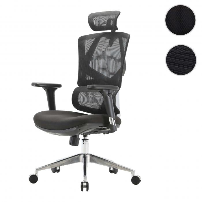 SIHOO Brostuhl Schreibtischstuhl ergonomisch, Lordosensttze hohe Rckenlehne 3D-Armlehnen ~ Mesh schwarz
