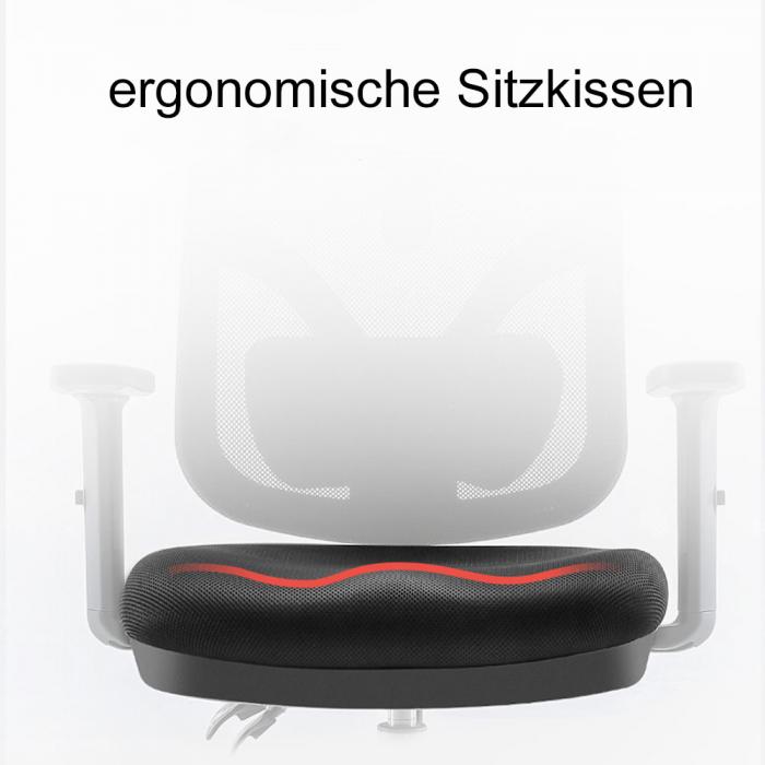 SIHOO Brostuhl Schreibtischstuhl, ergonomisch, verstellbare Lordosensttze und Armlehne ~ schwarz