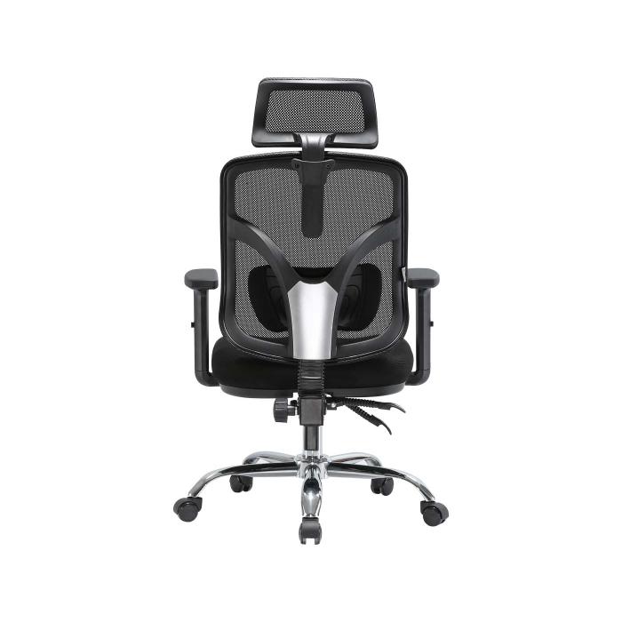 Brostuhl HWC-J92, Schreibtischstuhl, ergonomisch, verstellbare Lordosensttze und Armlehne ~ schwarz