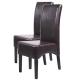 2x Esszimmerstuhl Küchenstuhl Stuhl Latina, LEDER ~ braun, dunkle Beine