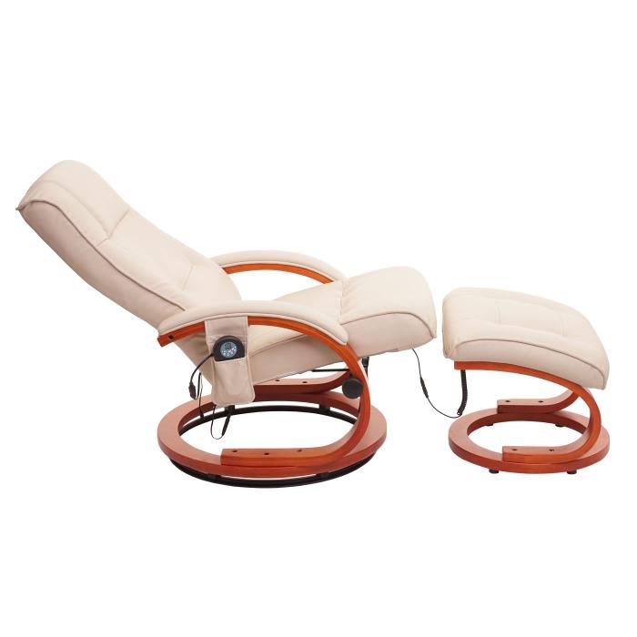 Massage-Fernsehsessel Pescatori II, Relaxsessel Massagesessel, Massagefunktion ~ weiß-creme