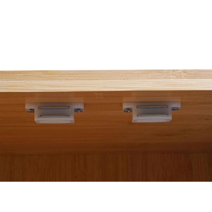 Sideboard HWC-B18, Schrank Kommode Highboard, 3 Tren Bambus 81x97x34cm