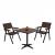 2er-Set Gartenstuhl+Gartentisch HWC-J95, Stuhl Tisch, Gastro Outdoor-Beschichtung, Alu Holzoptik ~ schwarz, dunkelbraun