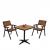 2er-Set Gartenstuhl+Gartentisch HWC-J95, Stuhl Tisch, Gastro Outdoor-Beschichtung, Alu Polywood ~ schwarz, teak