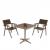 2er-Set Gartenstuhl+Gartentisch HWC-J95, Stuhl Tisch, Gastro Outdoor-Beschichtung, Alu Holzoptik ~ champagner, grau