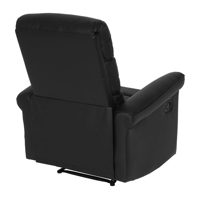 Fernsehsessel HWC-J96, Relaxsessel Sessel Liegesessel, Liegefunktion verstellbar Kunstleder ~ schwarz