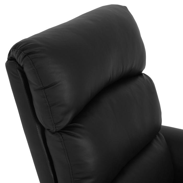 Fernsehsessel HWC-J96, Relaxsessel Sessel Liegesessel, Liegefunktion verstellbar Kunstleder ~ schwarz