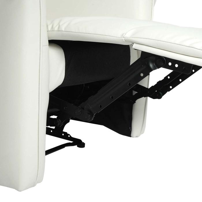 Fernsehsessel HWC-J96, Relaxsessel Sessel Liegesessel, Liegefunktion verstellbar Kunstleder ~ creme-wei