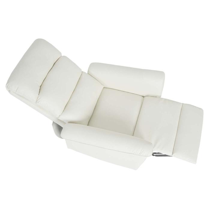 Fernsehsessel HWC-J96, Relaxsessel Sessel Liegesessel, Liegefunktion verstellbar Kunstleder ~ creme-wei