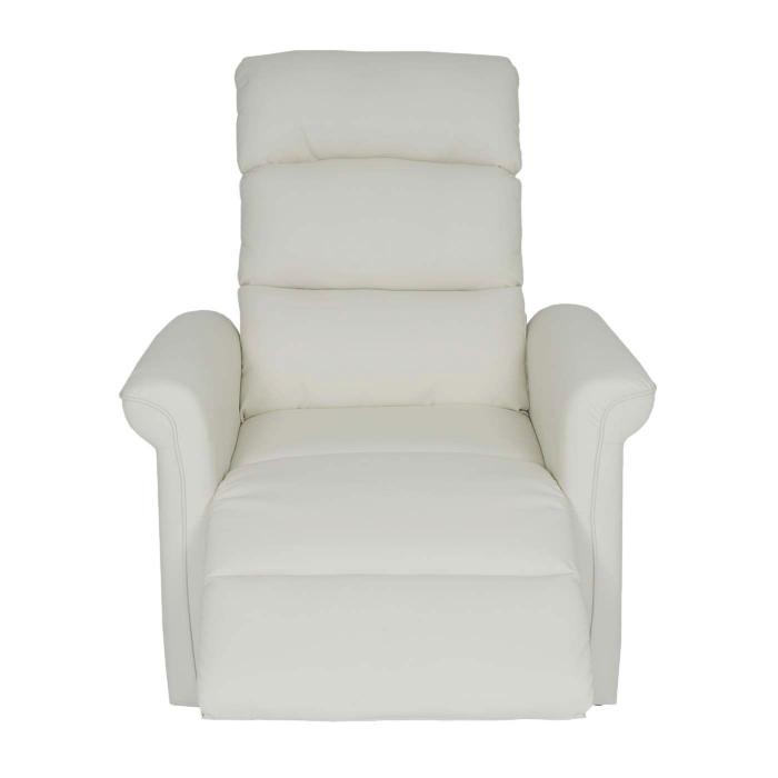 Fernsehsessel HWC-J96, Relaxsessel Sessel Liegesessel, Liegefunktion verstellbar Kunstleder ~ creme-wei