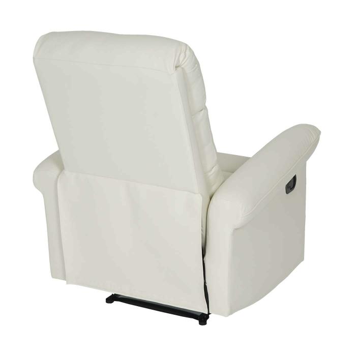 Fernsehsessel HWC-J96, Relaxsessel Sessel Liegesessel, Liegefunktion verstellbar Kunstleder ~ creme-wei