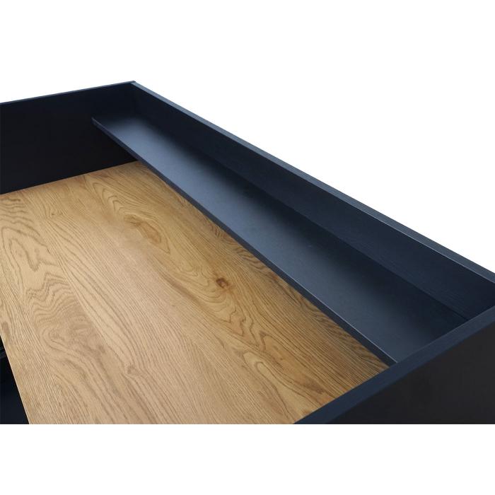 Schreibtisch HWC-J79, Brotisch Computertisch Arbeitstisch, Schublade 120x50cm Holz Metall ~ Eiche-Optik