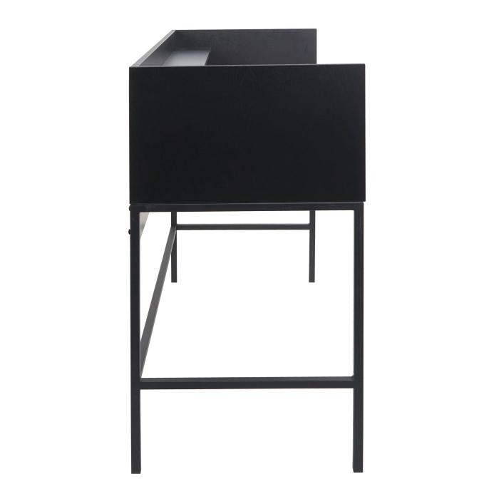 Schreibtisch HWC-J79, Brotisch Computertisch Arbeitstisch, Schublade 120x50cm Holz Metall ~ Walnuss-Optik