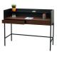 Schreibtisch HWC-J79, Brotisch Computertisch Arbeitstisch, Schublade 120x50cm Holz Metall ~ Walnuss-Optik