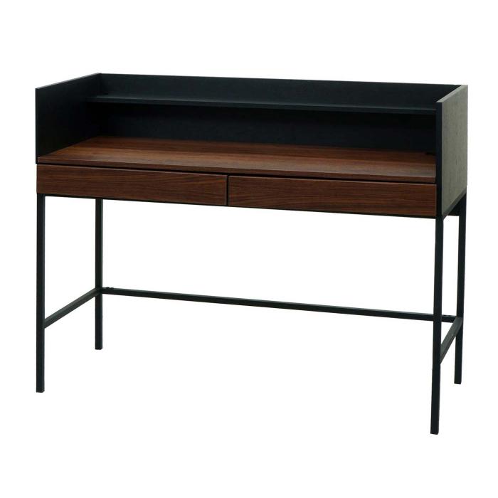 Schreibtisch HWC-J79, Brotisch Computertisch Arbeitstisch, Schublade 120x50cm Holz Metall ~ Walnuss-Optik