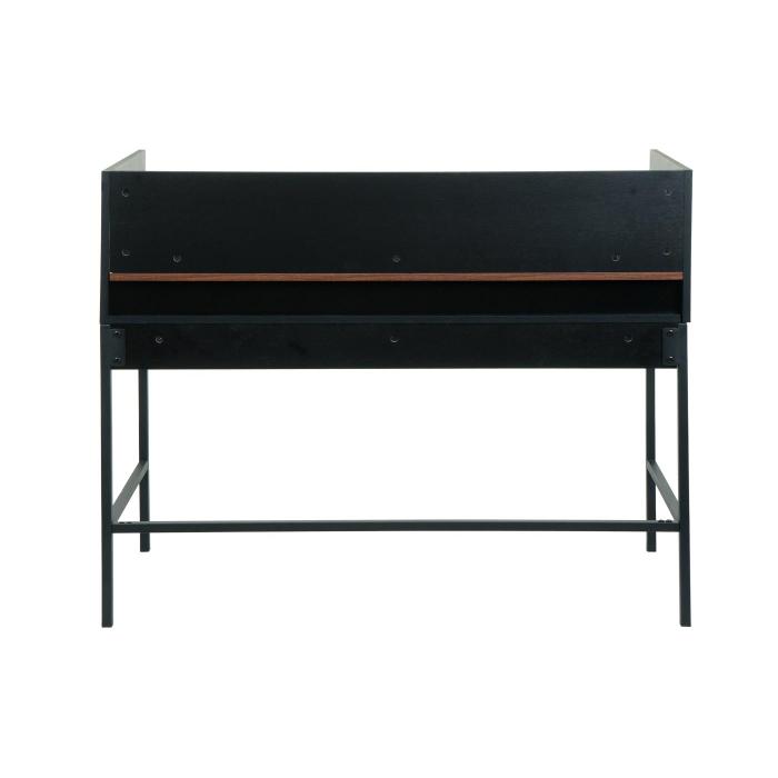 Schreibtisch HWC-J79, Brotisch Computertisch Arbeitstisch, Schublade 120x50cm Holz Metall ~ Walnuss-Optik